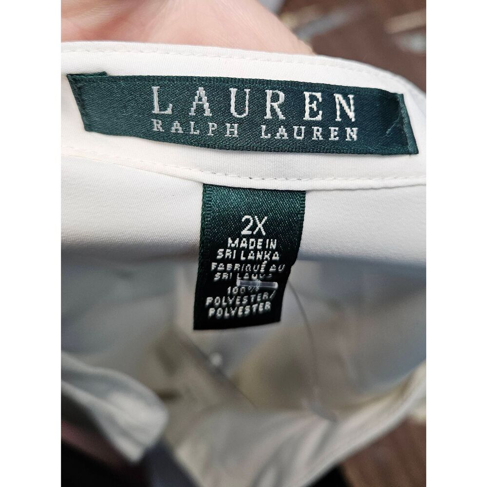 Ralph Lauren White Long Sleeve Blouse Womens size 2X NEW TAGS - Picture 7 of 9